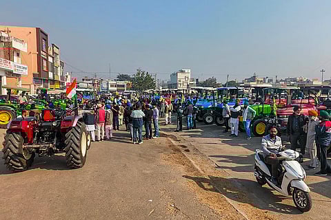 Tractor march by farmers in Ambala