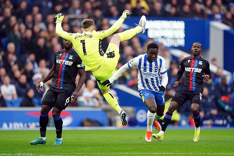 English Premier League Brighton And Hove Albion Vs Crystal Palace football pics: Dean Henderson