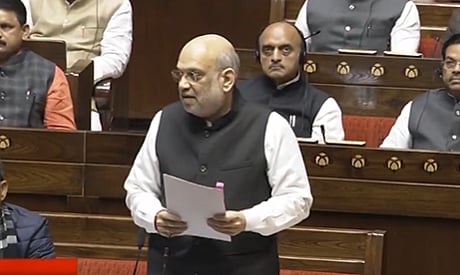 X/PTI : Union Home Minister Amit Shah at Rajya Sabha on Tuesday
