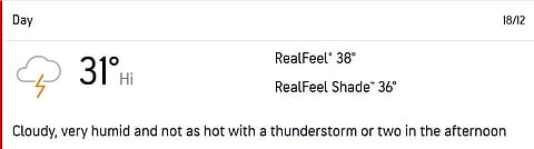 Brisbane, Day 5 weather forecast