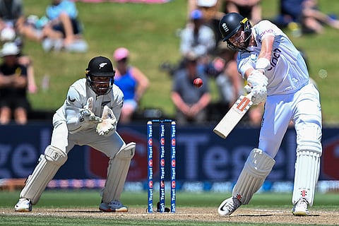 NZ vs ENG 3rd Test: England's Gus Atkinson bats during play