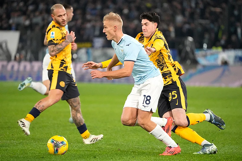 Italian Serie A Soccer Inter Milan vs Lazio football match pics: Gustav Isaksen