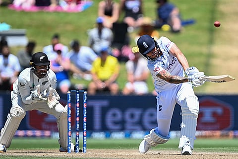 NZ vs ENG 3rd Test: England's Brydon Carse bats during play