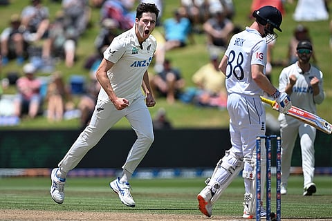 NZ vs ENG 3rd Test: New Zealand bowler Will O'Rourke celebrates the dismissal of England's Harry Brook