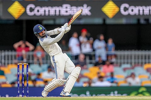 India Vs Australia, 3rd Test Day 4: India's Akash Deep hits a six during play