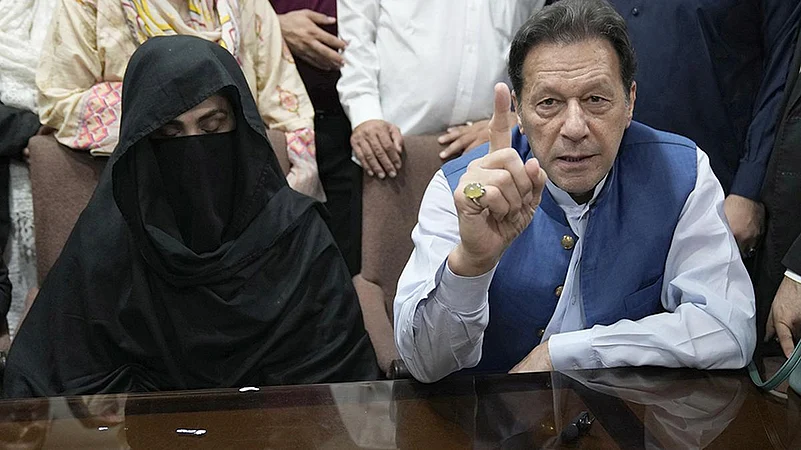 Ex-Pakistan PM Imran Khan with his wife Bushra Bibi