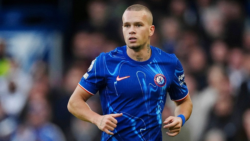 File/AP : Chelsea winger Mykhailo Mudryk.