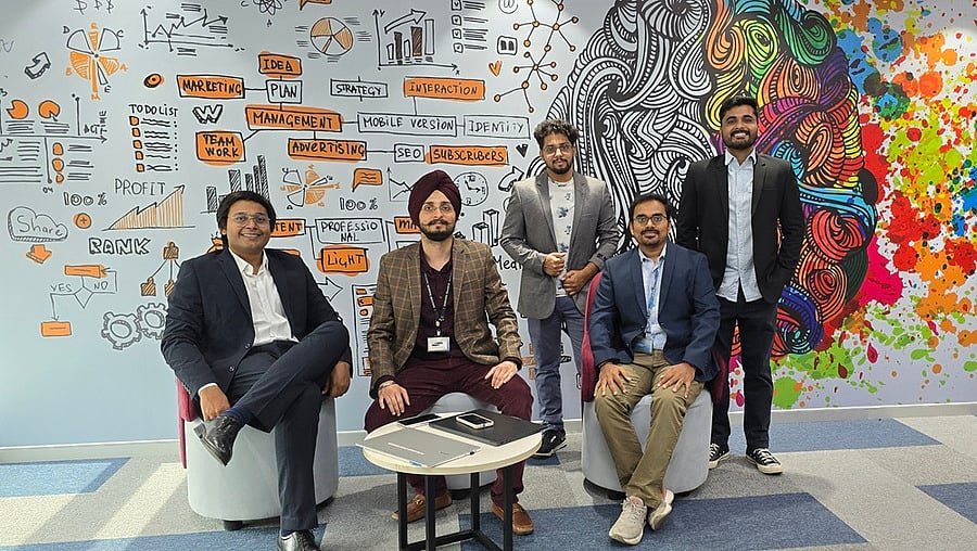 Open Network Innovation Team at SRI-B: from left to right, Swaraj Kumar (Lead Engineer); Dr. Sukhdeep Singh (General Manager); Ashish Jain (Senior Engineer); Subhash Kumar Singh (Senior Chief Engineer); Rajdeep Singh (Senior Engineer)