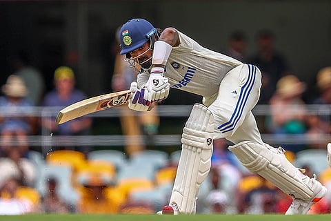 India Vs Australia, 3rd Test Day 4: India's KL Rahul plays a shot during play