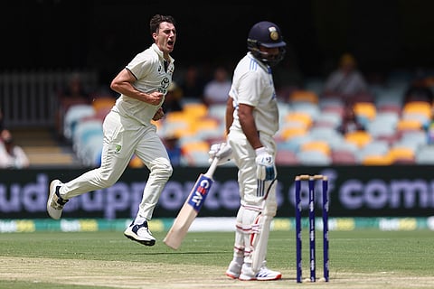 India Vs Australia, 3rd Test Day 4: Australia's captain Pat Cummins celebrates after taking the wicket of Rohit Sharma