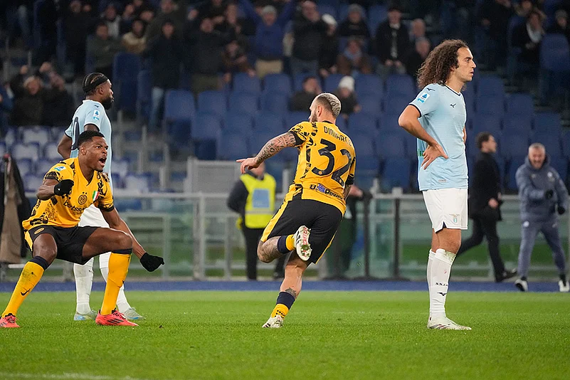 Italian Serie A Soccer Inter Milan vs Lazio football match pics: Federico Dimarco