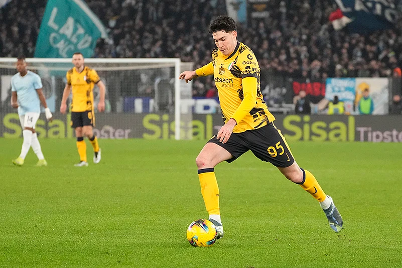 Italian Serie A Soccer Inter Milan vs Lazio football match pics: Alessandro Bastoni