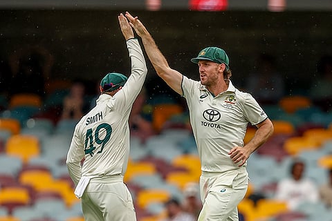 India Vs Australia, 3rd Test Day 4: Australia's Mitchell Marsh and Steve Smith celebrate the wicket of India's Ravindra Jadeja