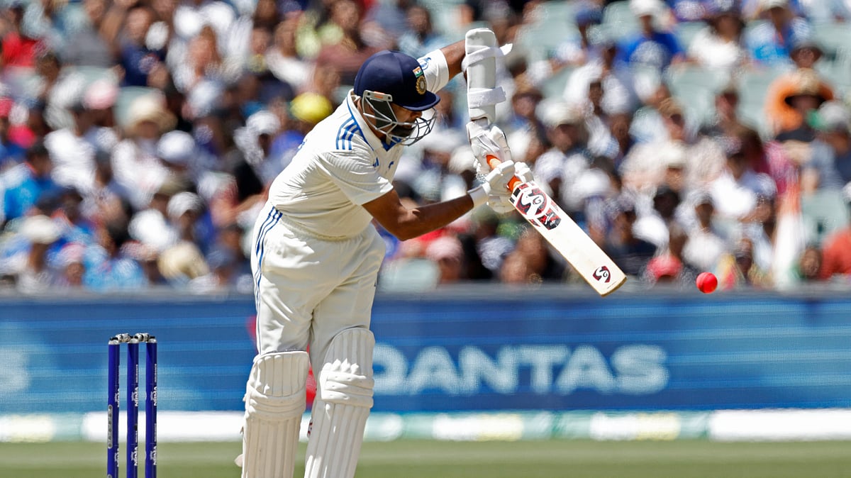 Indias Ravichandran Ashwin plays a shot during day three. AP Photo