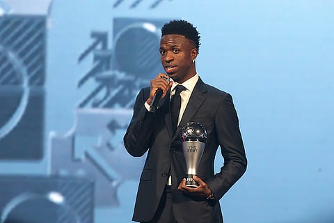 Vinicius Junior, the Best Men's FIFA Player, talks at the 2024 FIFA Football Awards