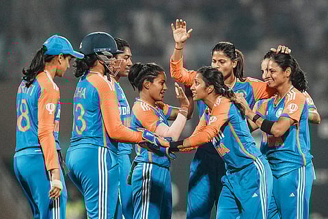IND women vs WI women 2nd T20: Indian players celebrate the wicket of West Indies' batter Qiana Joseph