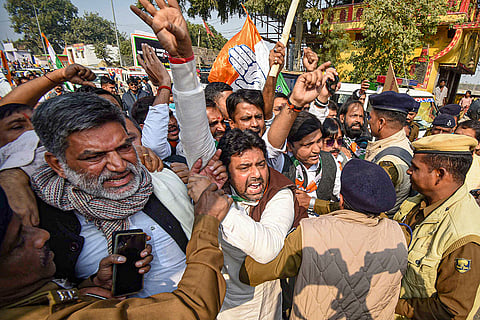 Congress protest in Patna