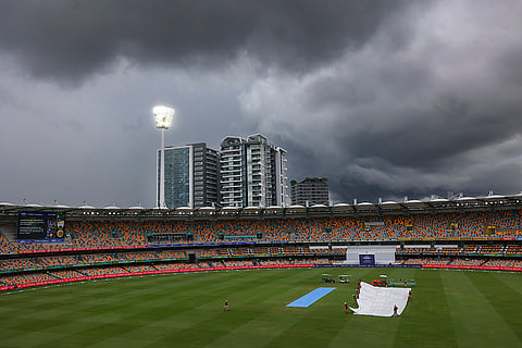 India Vs Australia, 3rd Test Day 5: Ground staff place covers over the pitch as rain suspends play