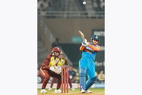 IND women vs WI women 2nd T20: India's batter Smriti Mandhana plays a shot