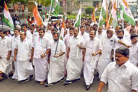 Kerala Cong protest march in Trivandrum
