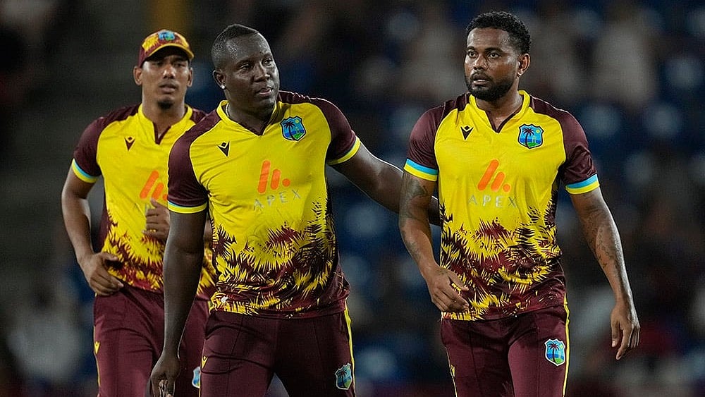 West Indies vs England third T20 cricket at Daren Sammy National Cricket Stadium_Rovman Powell