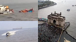 | Photo: X/PTI : 1 Dead, 66 Rescued After Ferry Sinks Off Coast Near Gateway Of India