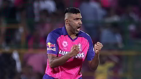 Rajasthan Royals' Ravichandran Ashwin celebrates a wicket