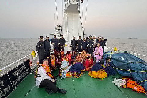 The Indian Navy and Coast Guard worked together to rescue passengers