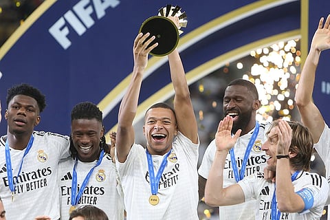 Intercontinental Cup 2024: Real Madrid's Kylian Mbappe lifts the trophy