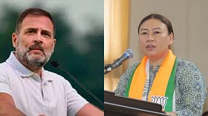 PTI/X : Congress MP Rahul Gandhi and BJP MP Phangnon Konyak