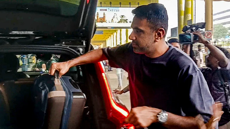 Ravichandran Ashwin upon his arrival at the Chennai airport from Australia.