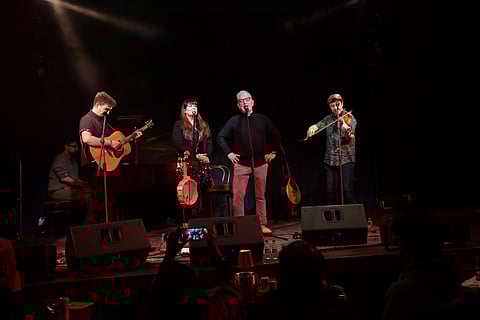 Irish Ambassador to India, Kevin Kelly, performing at the Irish Christmas event by Embassy of Ireland