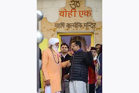Arvind Kejriwal at Valmiki Mandir
