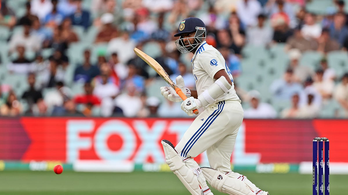 India's Ravichandran Ashwin plays a shot during day one of the second cricket test match between Australia and India at the Adelaide Oval in Adelaide. - AP Photo/James Elsby