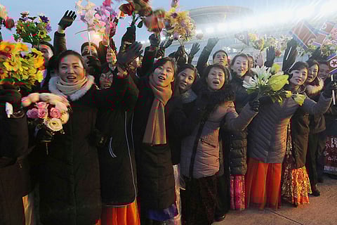 North Korea Weightlifting: People welcome North Korea's weightlifters