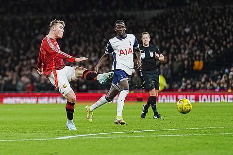 EFL Cup Quarter-Finals: Manchester United's Rasmus Hojlund makes an attempt to score