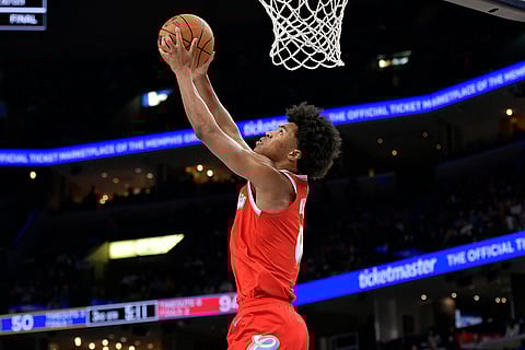 NBA: Grizzlies forward Jaylen Wells goes up for a dunk
