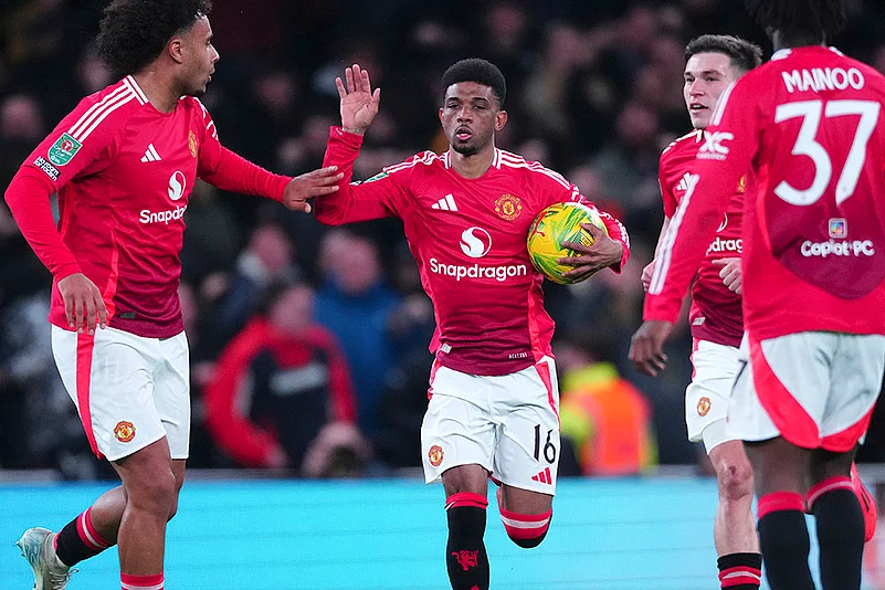 English League Cup quarterfinal soccer Tottenham and Manchester United football photos: Amad Diallo