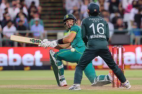 SA vs PAK 2nd ODI: South African batsman Aided Markram plays a shot