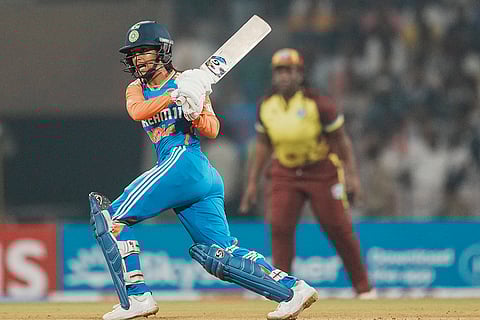 IND-W vs WI-W 3rd T20I: India Women's Jemimah Rodrigues plays a shot