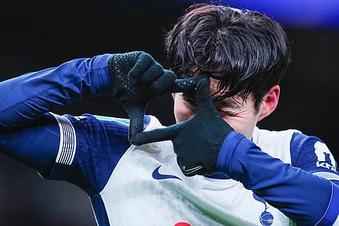 EFL Cup Quarter-Finals: Tottenham's Son Heung-min celebrates after scoring his side's fourth goal 