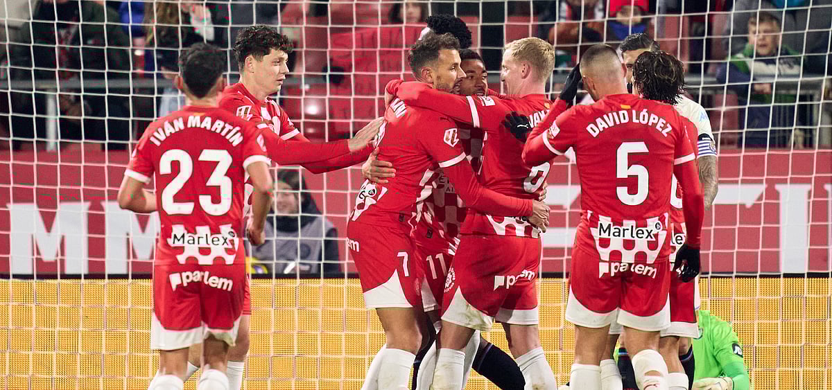 File Photo : Girona Vs Rayo Vallecano Live Streaming, La Liga 2025-26: Gironistes celebrating a win.