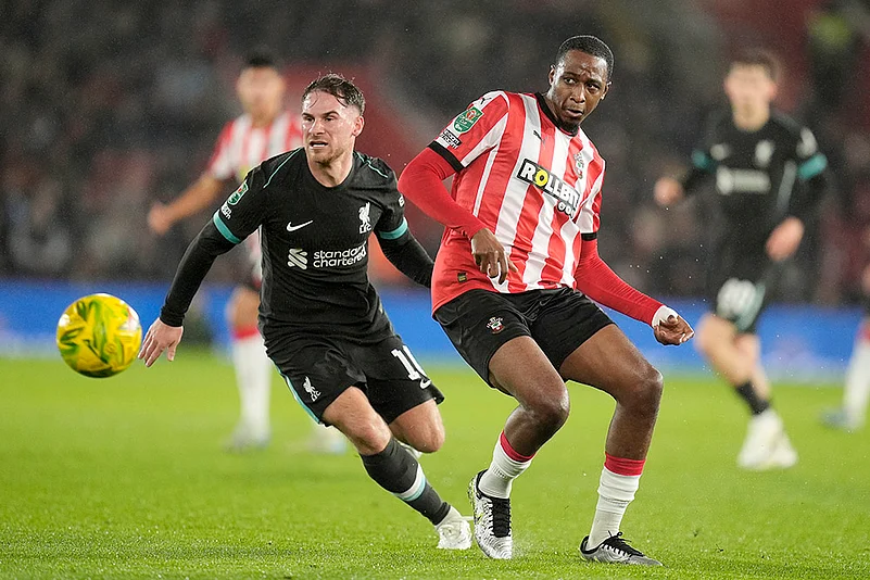 English League Cup quarterfinal soccer Southampton and Liverpool football : Alexis Mac Allister