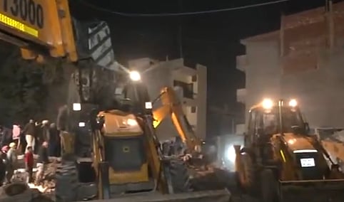 X/ANI (Screengrab) : Building collapses in Punjab's Mohali