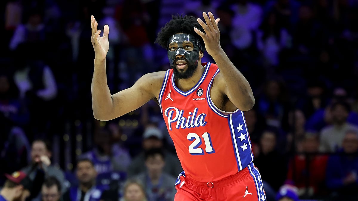 Joel Embiid starred while donning a protective mask on Friday