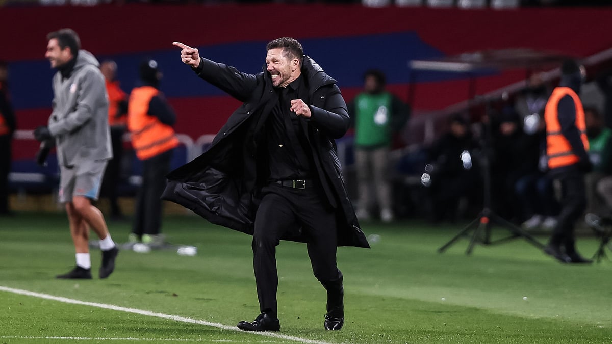 Diego Simeone celebrates Atleti's win - null