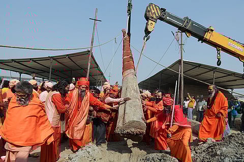 Dharma Dhwaja pujan ahead of Maha Kumbh