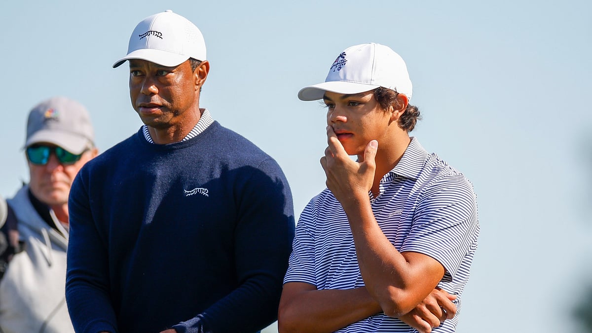 Tiger Woods and son Charlie at the PNC Championship