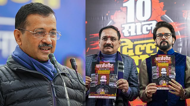 BJP vs Kejriwal: BJP Releases ‘Aarop Patra’; Chargesheet, Kejriwal Hits Back Questioning BJP’s CM Face