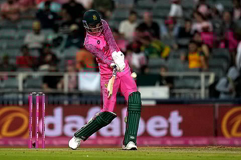 RSA Vs PAK 3rd ODI: South Africa's Marco Jansen plays a stroke shot